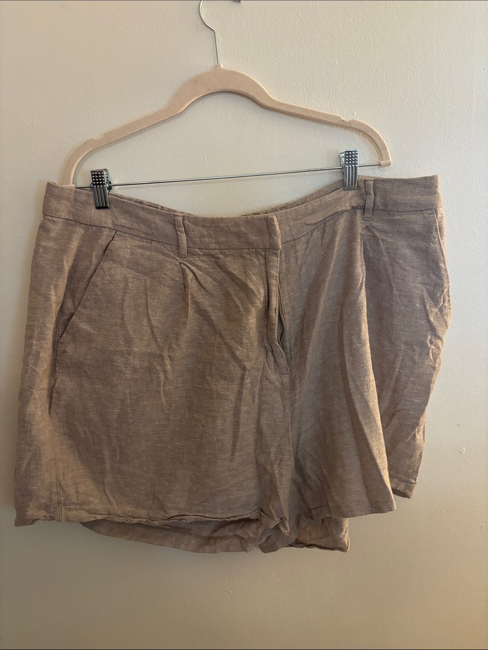 Old Navy Tan Tailored Linen Shorts